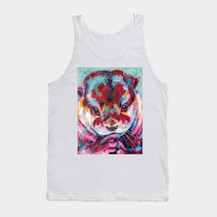 Otter portrait painting in multicolored tones. Tank Top